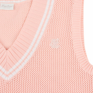 Punched V-neck Vest (Coral)