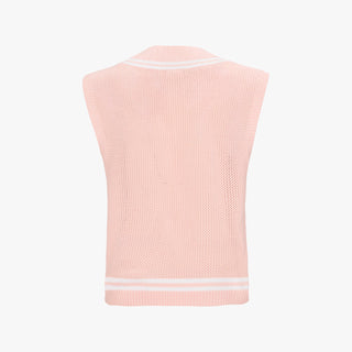 Punched V-neck Vest (Coral)