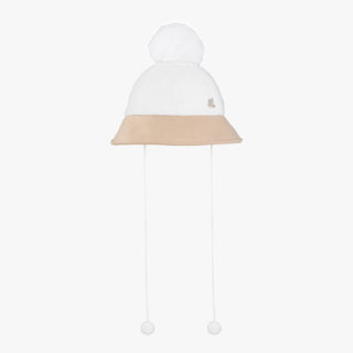 Back Ribbon Fur Hat (Beige)