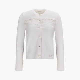 Lace Scallop Cardigan (White)