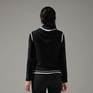 Double Button Windproof Knit Vest (Black)