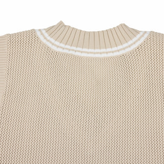 Punched V-neck Vest (Beige)