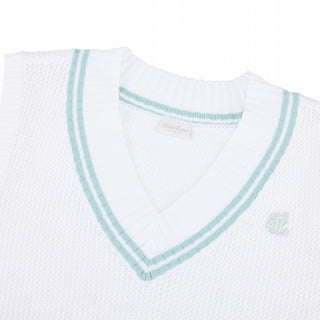 Punched V-neck Vest (White)