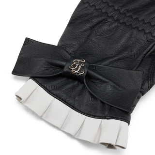 Lambskin Ribbon Gloves (Black)