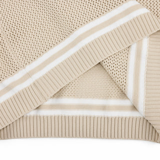 Punched V-neck Vest (Beige)