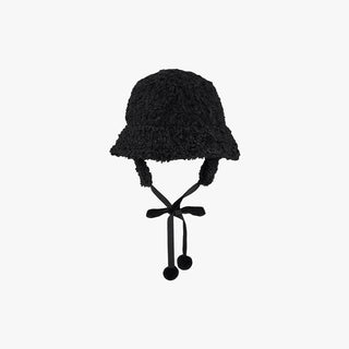 Furry Earmuff Bucket Hat (Black)