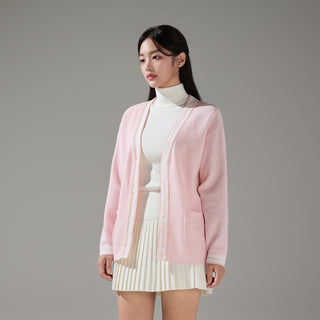 Loose Fit Pocket Cardigan (Pink)