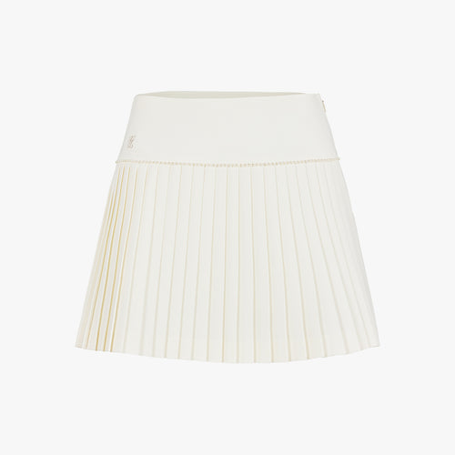 [FL Sig] Pearl Flared Pleats Skirt (Ivory)