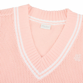 Punched V-neck Vest (Coral)