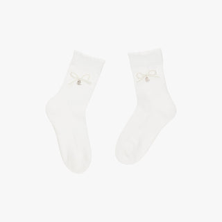Pearl Ribble Ankle-socks (Ivory)