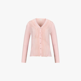 Organza V-neck cardigan (Coral)