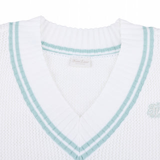 Punched V-neck Vest (White)