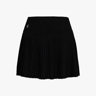 Lace Flare Pleated Skirt (Black)