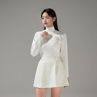Tweed Balloon Skirt (Ivory)