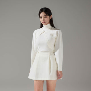 Pearl Logo Bolero Cardigan (Ivory)