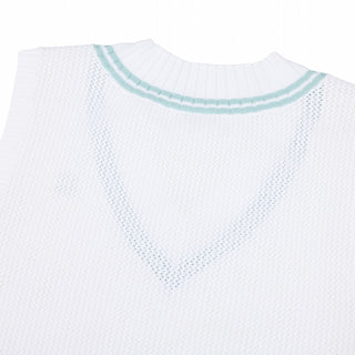 Punched V-neck Vest (White)