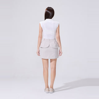 Quilted Buckle Loafers (Beige)