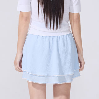 Seersucker Smoke Band Skirt (Blue)