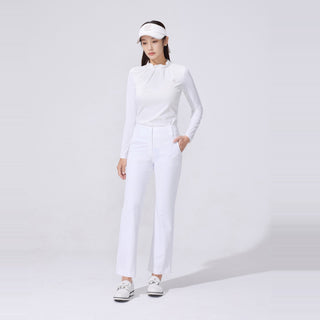 Neck Shirring T-Shirt (White)