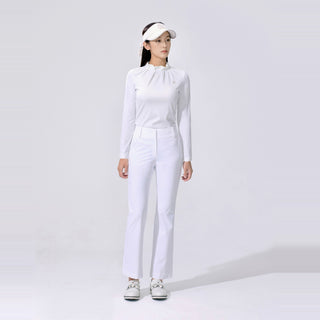 Neck Shirring T-Shirt (White)
