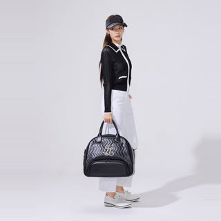 Pearl Quilted Boston Bag (Black)