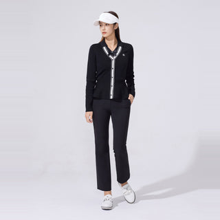 Eyelet Peplum Cardigan (Black)
