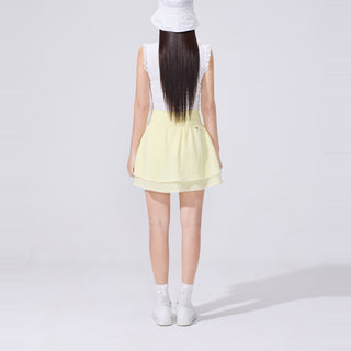 Seersucker Smoke Band Skirt (Yellow)