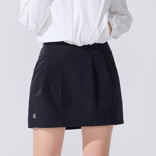 Folded A-line skirt (Black)