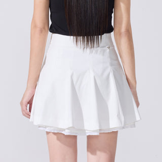 Logo Jacquard Pleated Skort (White)