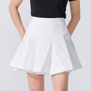 Logo Jacquard Pleated Skort (White)