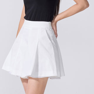 Logo Jacquard Pleated Skort (White)