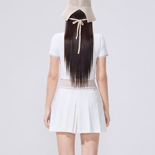 Lace Collar Puff Sleeve T-Shirt (Black)