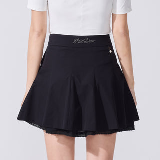 Lace Double Flare Skirt (Black)