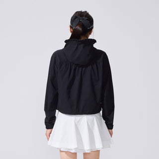 Lace Collar Puff Sleeve T-Shirt (Black)