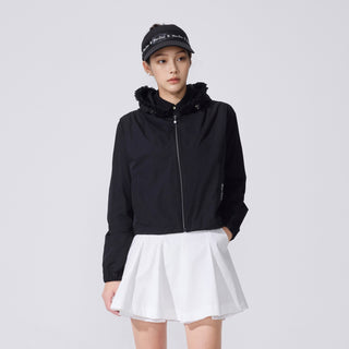 Lace Collar Puff Sleeve T-Shirt (Black)