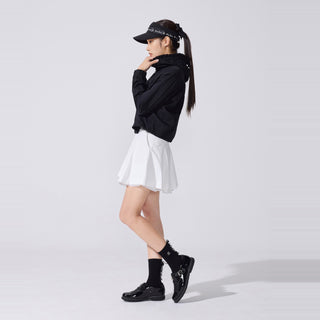 Tulle Frill Ankle Socks (Black)