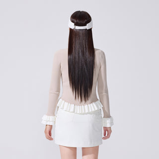 Ruffle Rib Cardigan (Beige)