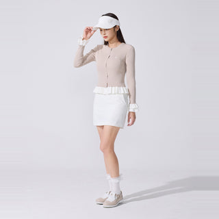 Ruffle Rib Cardigan (Beige)