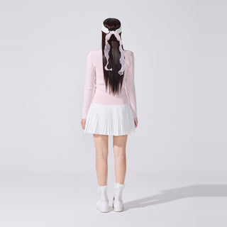 Organza V-neck cardigan (Coral)