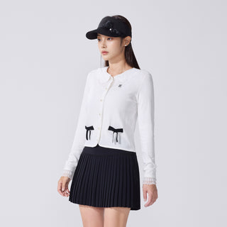 Crochet Collar Cardigan (White)