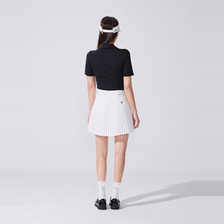 Scarf Set Open-neck T-Shirt (Black)