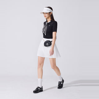 Scarf Set Open-neck T-Shirt (Black)