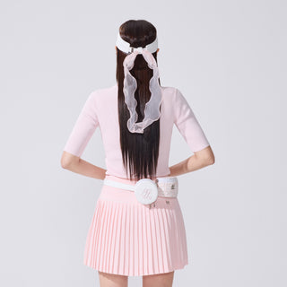Ribbed Quarter Sleeve Knit (Coral)