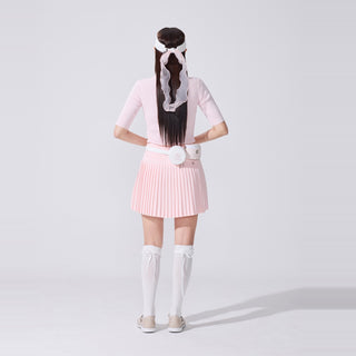 Ribbed Quarter Sleeve Knit (Coral)