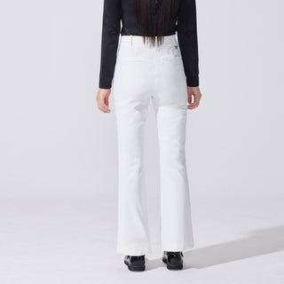 Lace Slit Bootscut Pants (White)