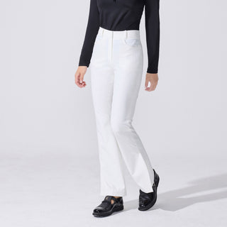 Lace Slit Bootscut Pants (White)