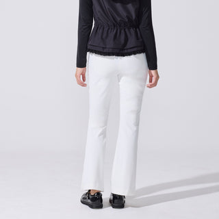 Lace Slit Bootscut Pants (White)