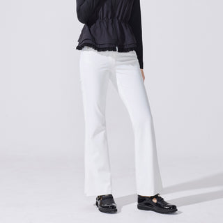 Lace Slit Bootscut Pants (White)