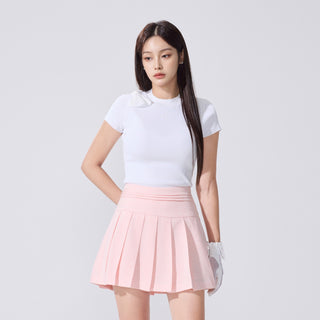Chiffon Ribbon Cap Sleeve knit (White)