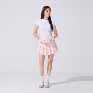 Chiffon Ribbon Cap Sleeve knit (White)